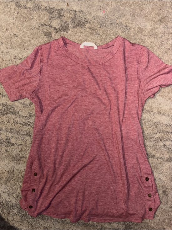 Tops - 3/$20! Women XL maternity nursing shirt Short Sleeve dark Pink short sleeve Tee
